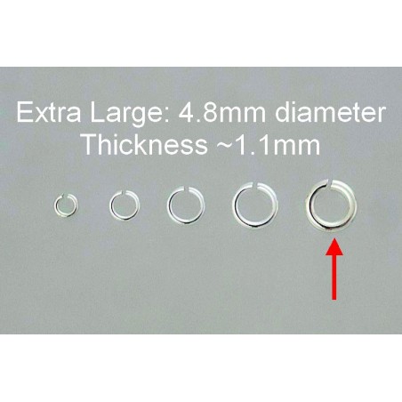 925 Silver Round jump ring(Ex-large) 10pcs/pkt