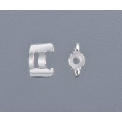Silver Prong Head w/2 prongs (2mm? Round) / 5pcs
