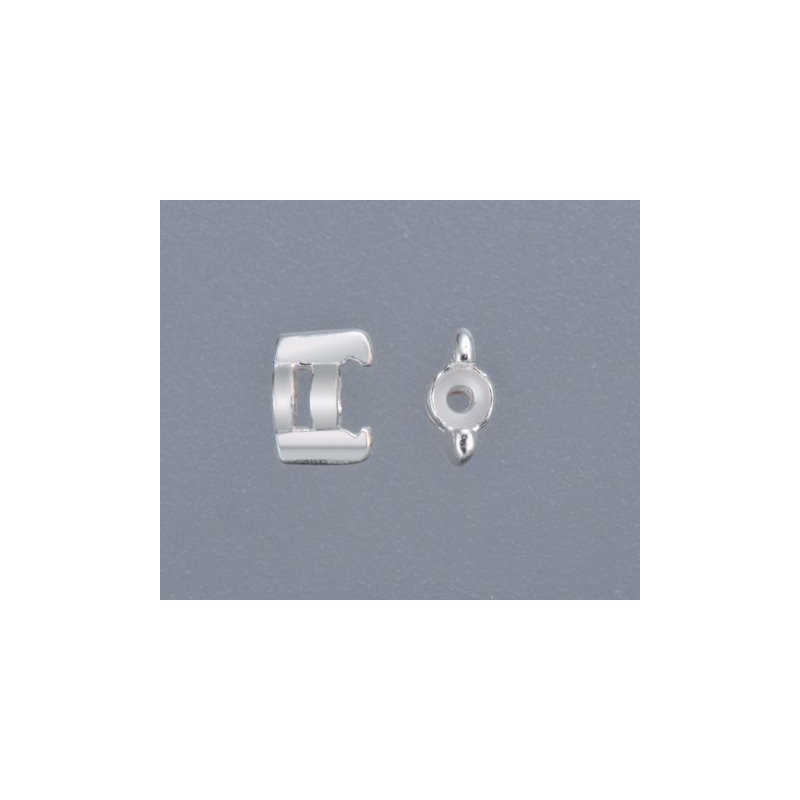 Silver Prong Head w/2 prongs (2mm? Round) / 5pcs