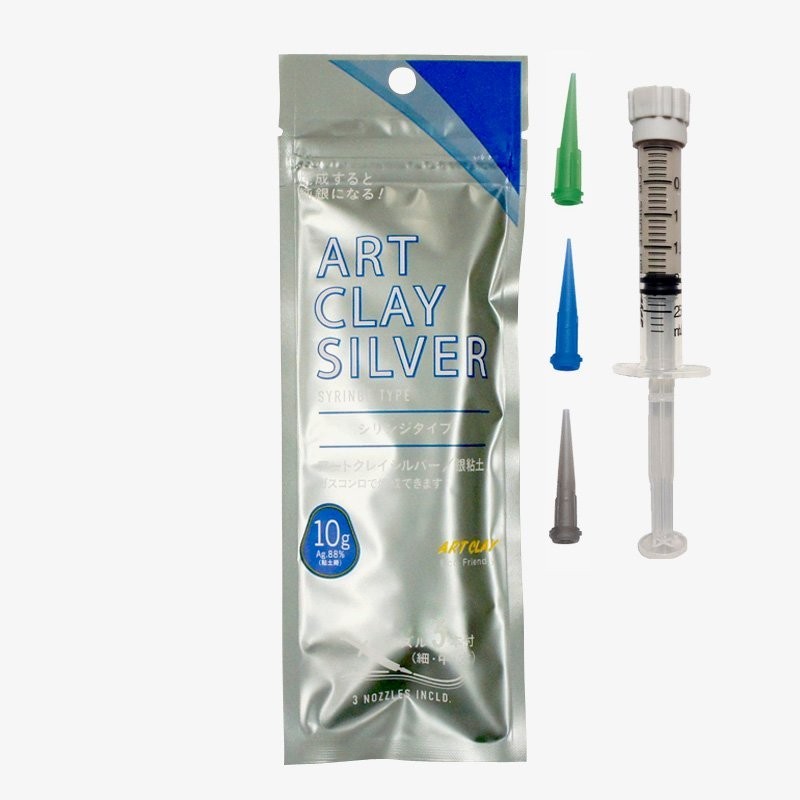 Art Clay Silver 650 Syringe / 10g, 3 tips